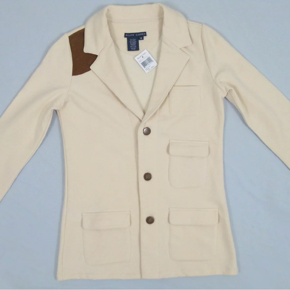 Ralph Lauren Blue Jacket with Tan Trim Size XS - Picture 8 of 8